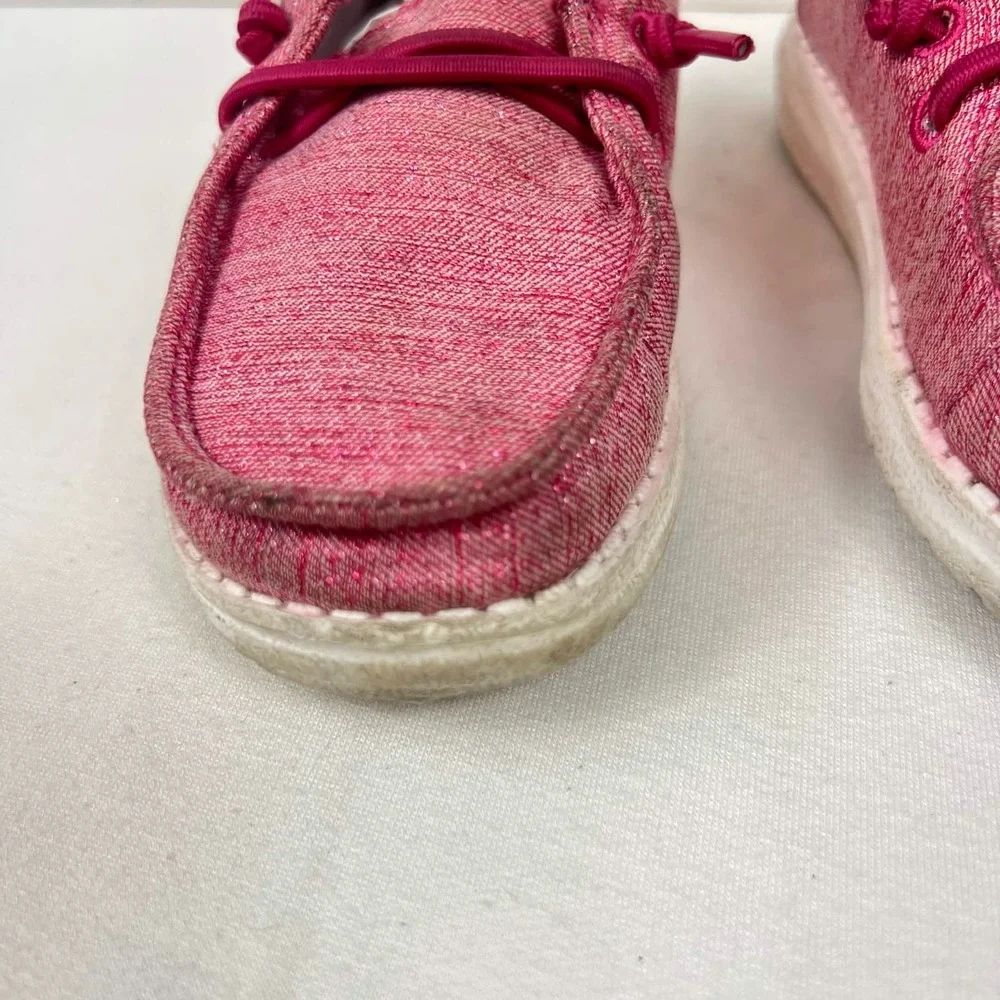 GUC Hey Dude Wendy Sparkle Pink Slip On Loafer Shoes Toddler Girls Size K9